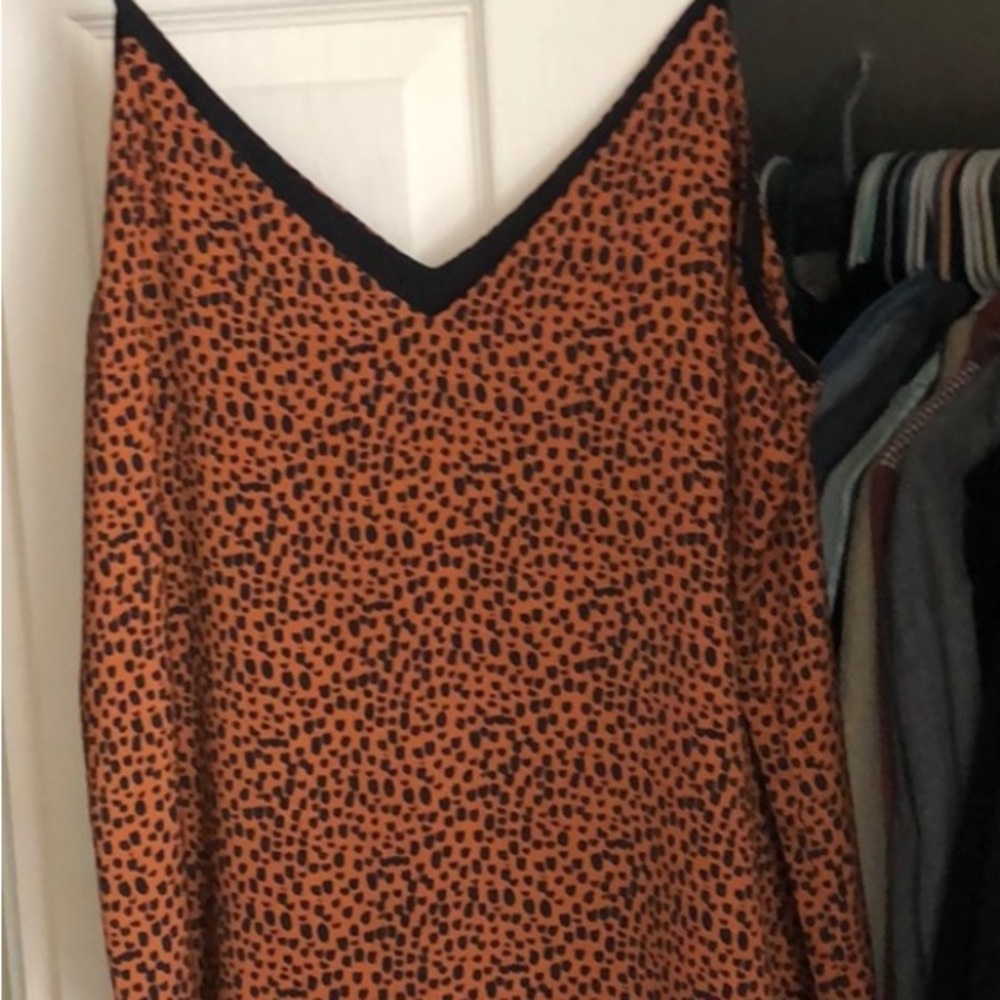 Express V-Neck Leopard Print Tank Top